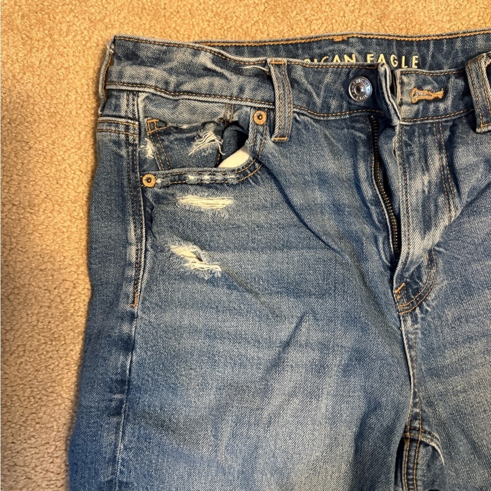 American Eagle Outfitters Classic Blue Straight Jeans women's size 4 - Picture 3 of 7